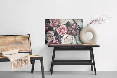Ljuddämpande tavla - Pink flowers in vintage style
