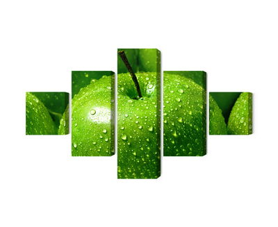 Ljuddämpande tavla - Green apples on a macro scale