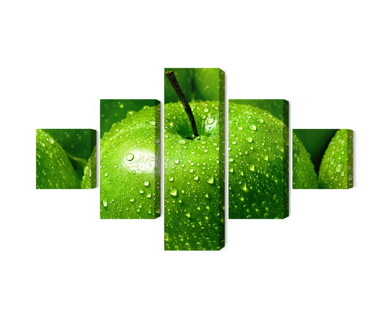 Ljuddämpande tavla - Green apples on a macro scale