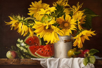 Ljuddämpande tavla - Sunflowers with fruit