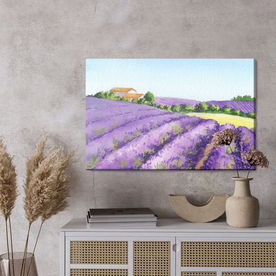 Ljuddämpande tavla - Lavender field painted