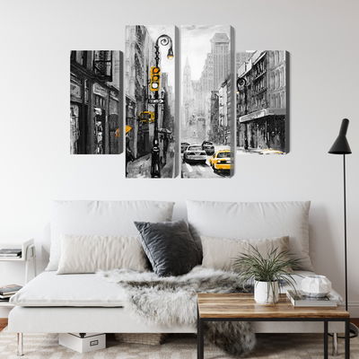 Ljuddämpande tavla - American city street view