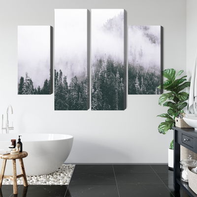 Ljuddämpande tavla - A forest shrouded in fog