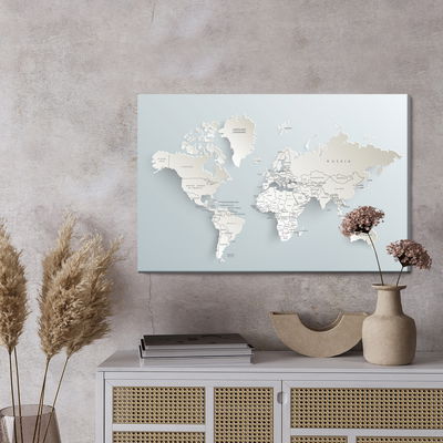 Ljuddämpande tavla - World map with 3d effect