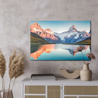 Ljuddämpande tavla - Lake in the swiss alps