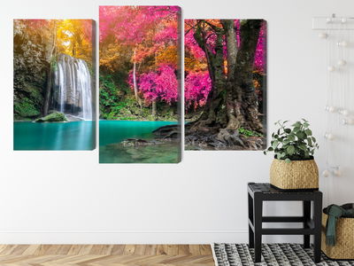 Ljuddämpande tavla - A beautiful forest waterfall