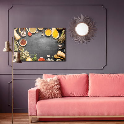 Ljuddämpande tavla - Table with herbs and spices