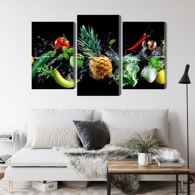 Ljuddämpande tavla - Fresh vegetables in the water