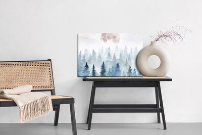 Ljuddämpande tavla - Moon above misty trees