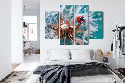 Ljuddämpande tavla - Ladybug on a dandelion