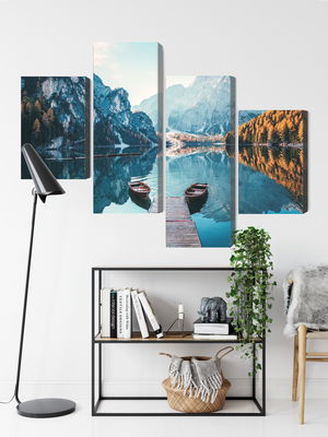 Ljuddämpande tavla - Lake braies in the italian