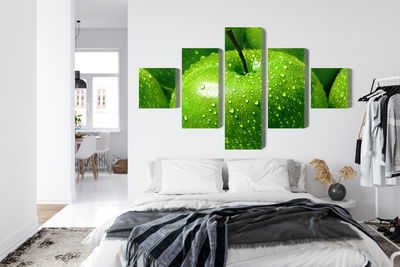 Ljuddämpande tavla - Green apples on a macro scale