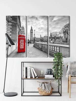 Ljuddämpande tavla - Red London telephone booth 3d