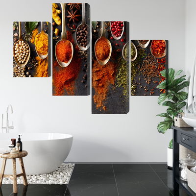 Ljuddämpande tavla - Spices on a black background