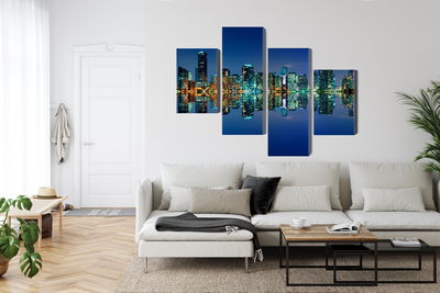Ljuddämpande tavla - Panorama of miami by night