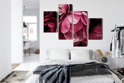 Ljuddämpande tavla - Peony flowers close up 3d