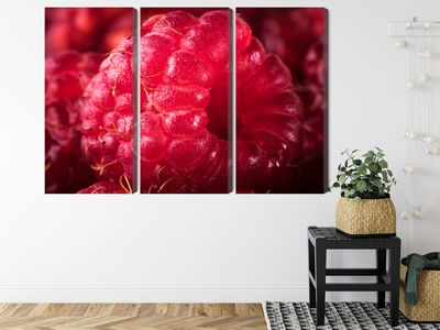 Ljuddämpande tavla - Raspberries on a macro scale