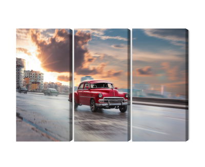 Ljuddämpande tavla - Historic car on the road