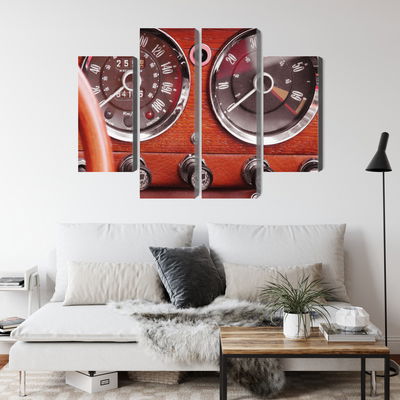 Ljuddämpande tavla - Counters in a retro car