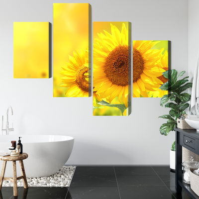 Ljuddämpande tavla - Blooming sunflowers 3d
