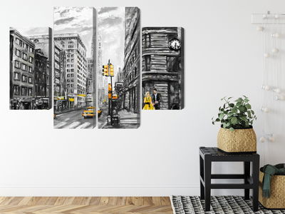 Ljuddämpande tavla - View of the street of new