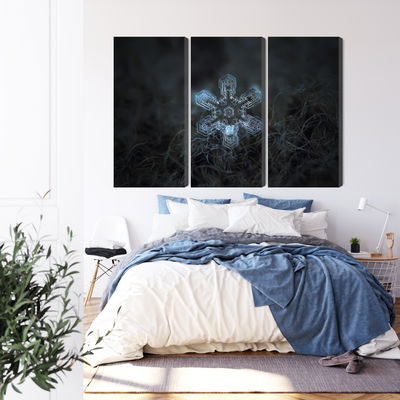 Ljuddämpande tavla - Snow flake in 3d macro scale