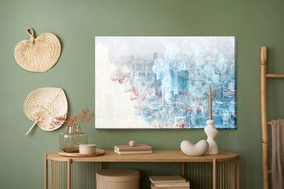 Ljuddämpande tavla - Colored abstract city