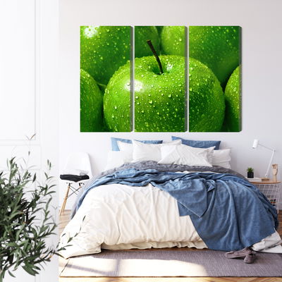 Ljuddämpande tavla - Green apples on a macro scale