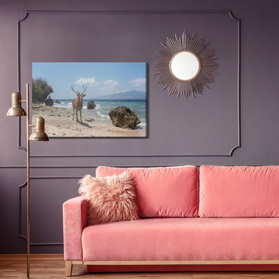 Ljuddämpande tavla - Deer on the beach