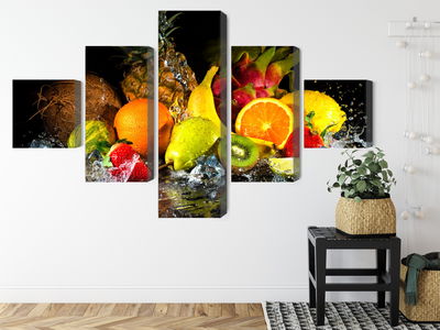 Ljuddämpande tavla - Fruit with a splash of water