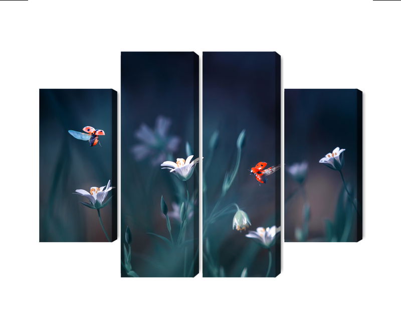 Ljuddämpande tavla - Ladybugs and wildflowers