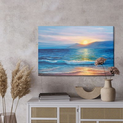 Ljuddämpande tavla - Painted sunset over the sea