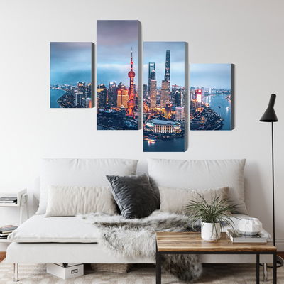 Ljuddämpande tavla - Shanghai panorama at night