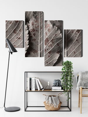 Ljuddämpande tavla - Gray leaves on a macro scale