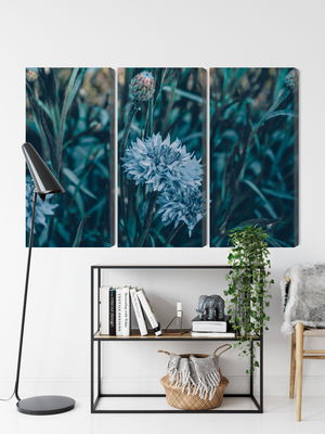 Ljuddämpande tavla - Cornflowers in the meadow 3d