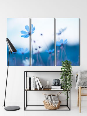 Ljuddämpande tavla - Delicate blue flowers