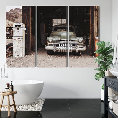 Ljuddämpande tavla - Old car in vintage style