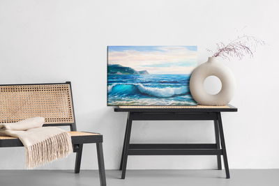 Ljuddämpande tavla - Sea, mountains and sky