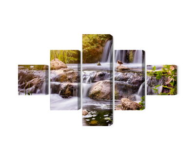 Ljuddämpande tavla - Waterfall at sunset