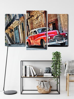 Ljuddämpande tavla - Old american car and havana