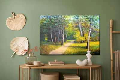 Ljuddämpande tavla - Path in a birch forest