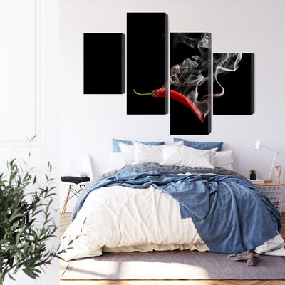 Ljuddämpande tavla - Red chili with smoke