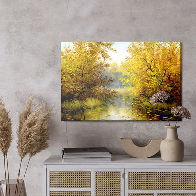 Ljuddämpande tavla - Autumn landscape with a lake