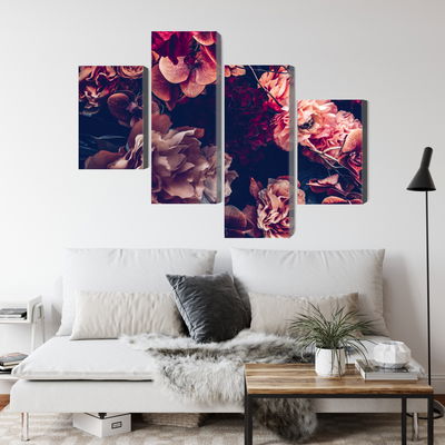 Ljuddämpande tavla - Colorful flowers in a retro