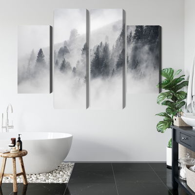 Ljuddämpande tavla - The forest is shrouded in fog