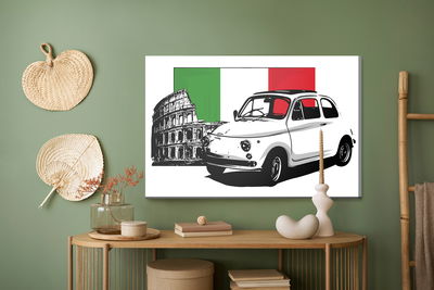 Ljuddämpande tavla - Retro auto on the background