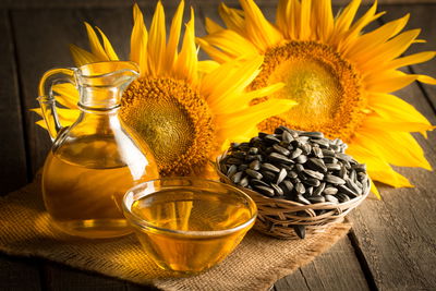 Ljuddämpande tavla - Beautiful sunflowers with oil