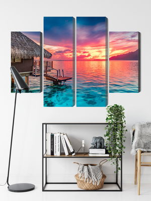 Ljuddämpande tavla - Sunset over the south pacific
