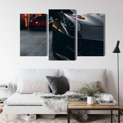 Ljuddämpande tavla - Front of a black sports car