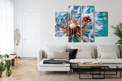 Ljuddämpande tavla - Ladybug on a dandelion